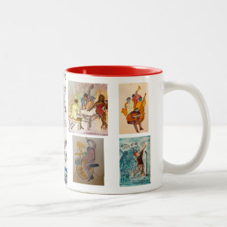 Série rouge, cinq images tasse de café jazz