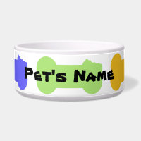 Series Chewed Bones Personalized Dog Bowl 2