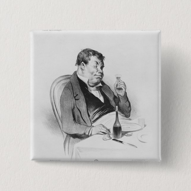 Series 'Galerie physionomique', Bordeaux 2 Inch Square Button (Front)