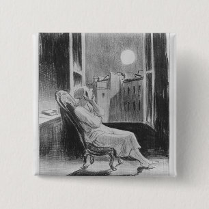 Series 'Les Bas-Bleus', O Moon 2 Inch Square Button