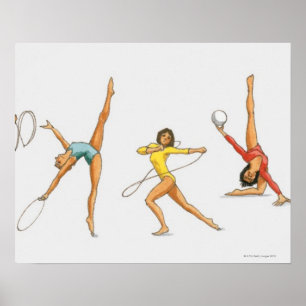 Series of illustrations showing rhythmic poster