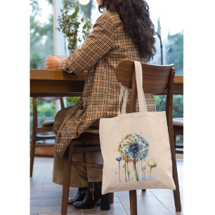 series of wonderful dandelions in water colour tote bag