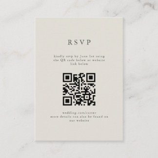 Serif Elegant Modern Wedding QR Code RSVP  Enclosure Card