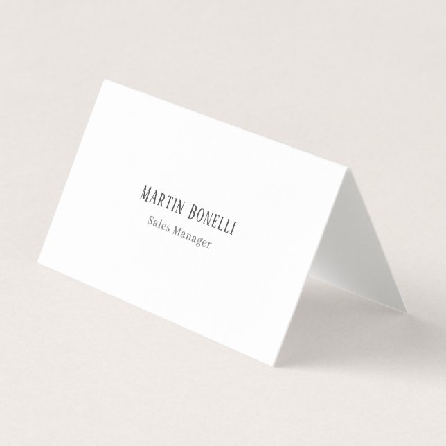 Serif Font Classical Simple Professional Linen Business Card (Front)