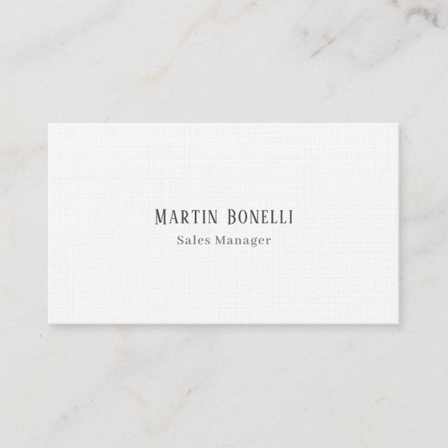 Serif Font Classical Simple Professional Linen Business Card (Front)