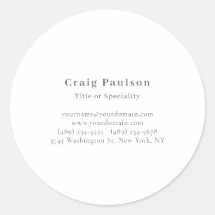 Serif Font Simple Professional Plain  Classic Round Sticker