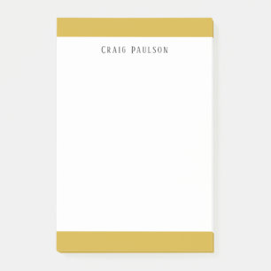 Serif Font Simple Professional Plain Gold White Post-it Notes
