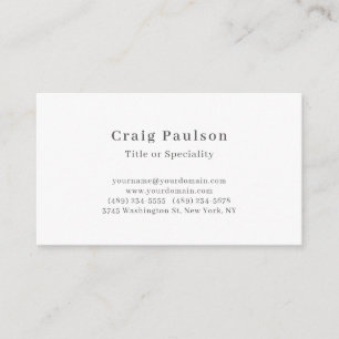 Serif Font Simple Professional Plain Matte Paper Enclosure Card