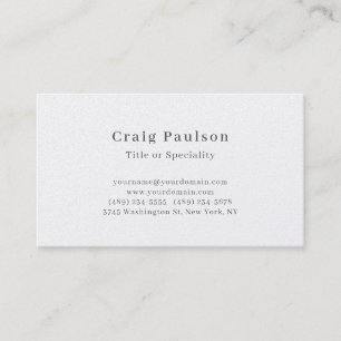 Serif Font Simple Professional Plain Premium Pearl Business Card