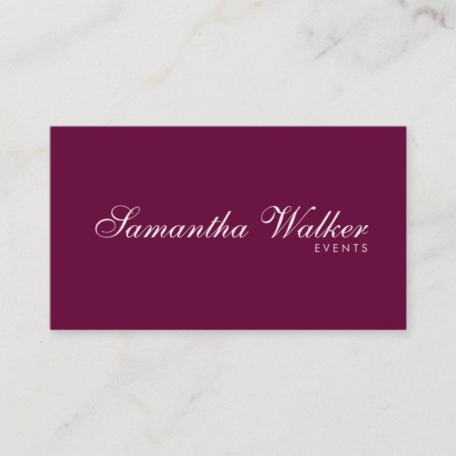 Serif Type 2 (Plum Background) Business Card (Front)