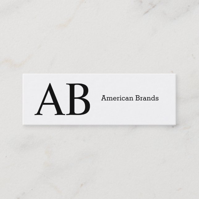 Serif Type Monogram Mini Business Card (Front)