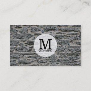 Serif Type Monogram / Stone Business Card