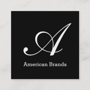 Serif Type Monogram (variation 3) Square Business Card