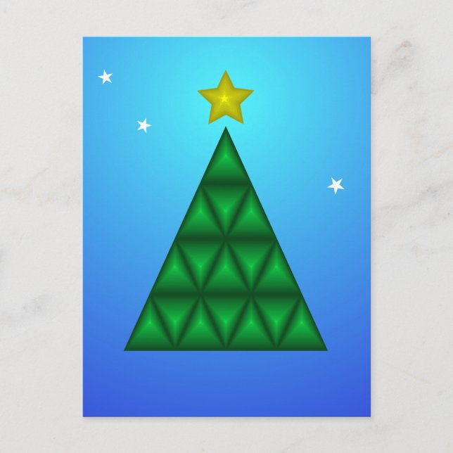 Serious and Elegant 3D Christmas Tree Holiday Postcard (Front)