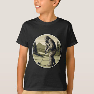 Serious Bigfoot Sasquatch Golf Player W Club Green T-Shirt