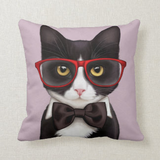 Serious Cat Throw Pillow