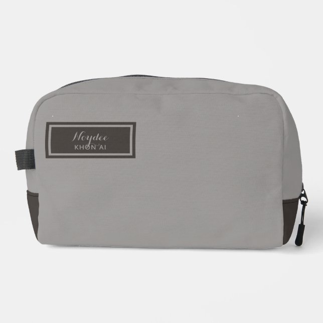 Serious Classic Minimal Simple Grey Dopp Kit (Front)