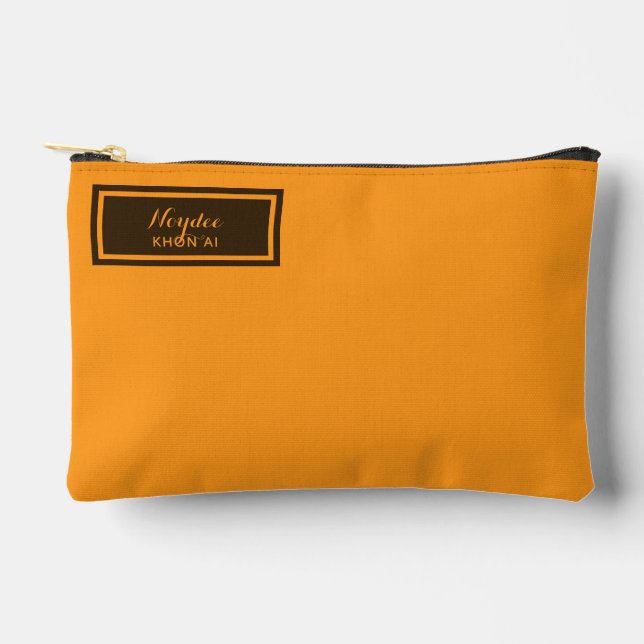 Serious Classic Minimal Simple Orange Accessory Pouch (Front)