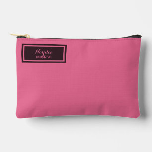 Serious Classic Minimal Simple Pink Accessory Pouch