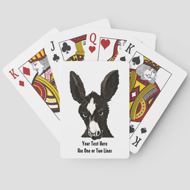Serious Donkey Template-Customize With Your Text Playing Cards (Back)