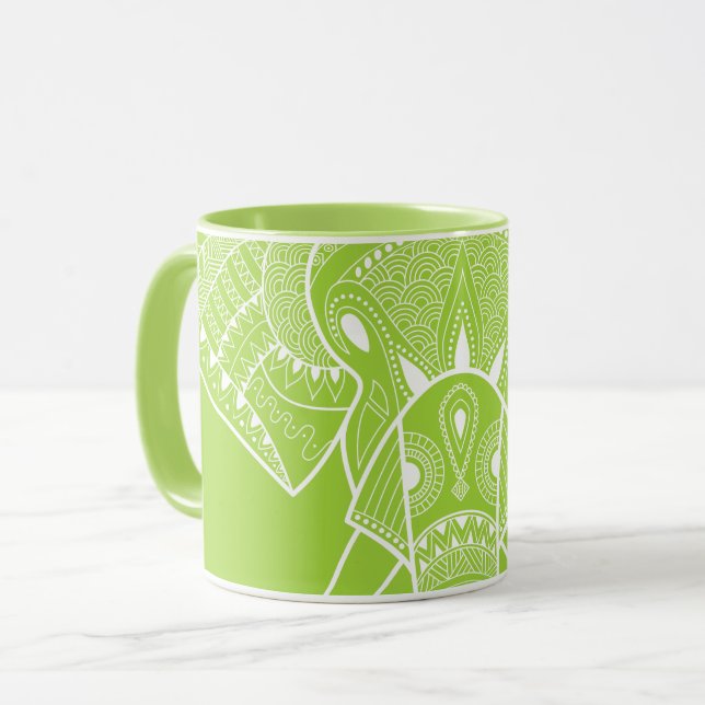 Serious Elephant Green - 10 oz Combo Mug (Front Left)