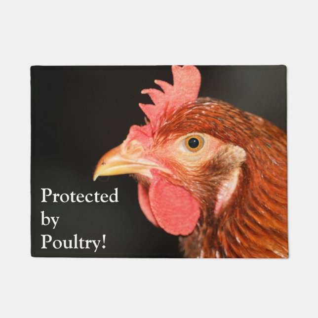 Serious hen doormat (Front)