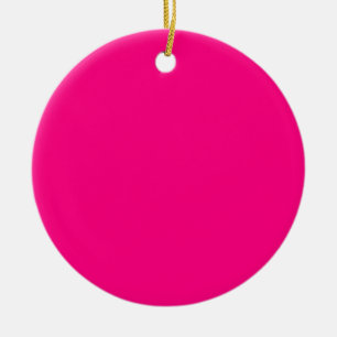 Serious Hot Pink Colour Bright Trend Template Blan Ceramic Ornament