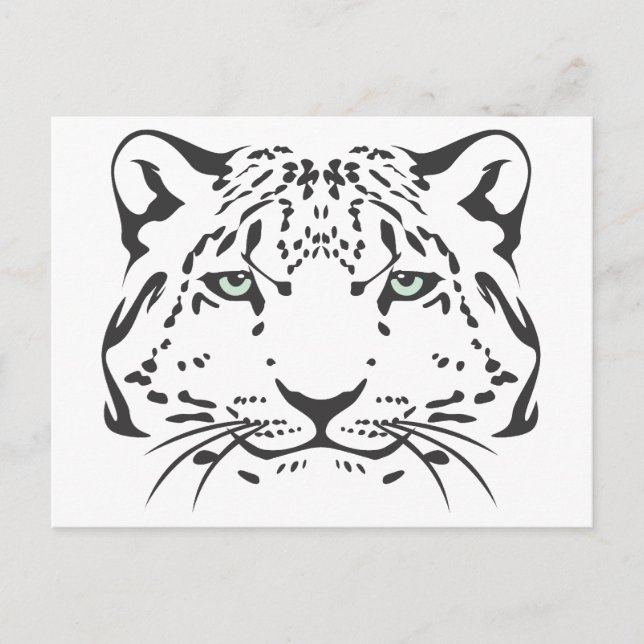Serious Snow Leopard Postcard (Front)