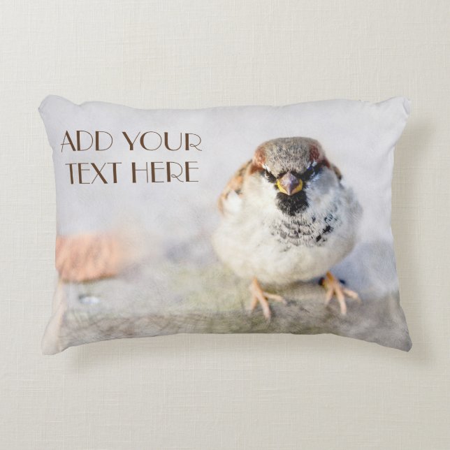 Serious Sparrow Accent Pillow (Front)
