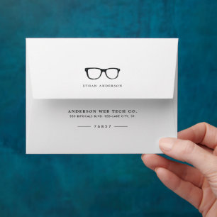 Serious Spectacles   Funny Blank Note Card Envelope