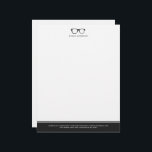 Serious Spectacles | Funny Custom Name<br><div class="desc">A funny and lighthearted yet professional set of  custom letterheads featuring a pair of retro spectacle glasses followed by your name and details in a classic style font underneath it.</div>