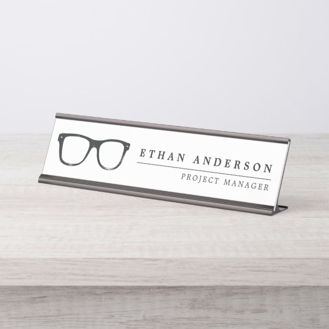 Serious Spectacles | Funny Customized Name Desk Name Plate (Front)