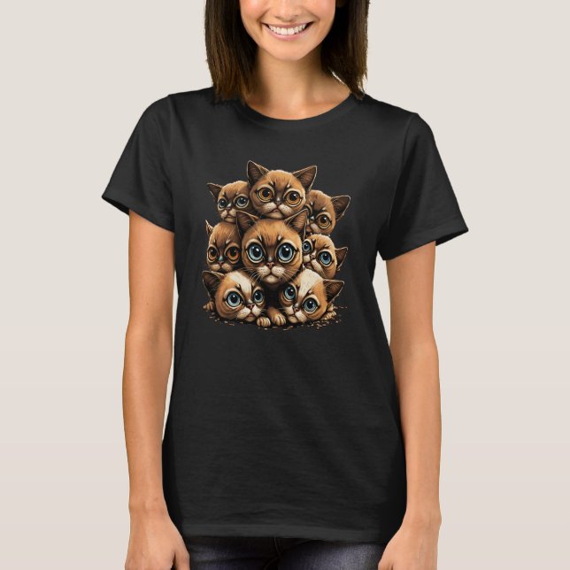 Seriously Cute Pile Of Cats And Kittens  1 T-Shirt (Front)
