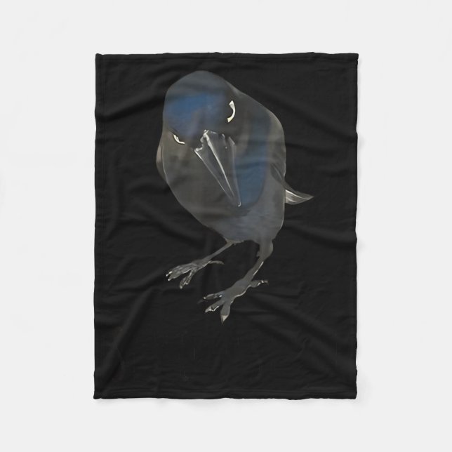 Seriously Funny Crow Sarcastic Quote  Fleece Blanket (Front)