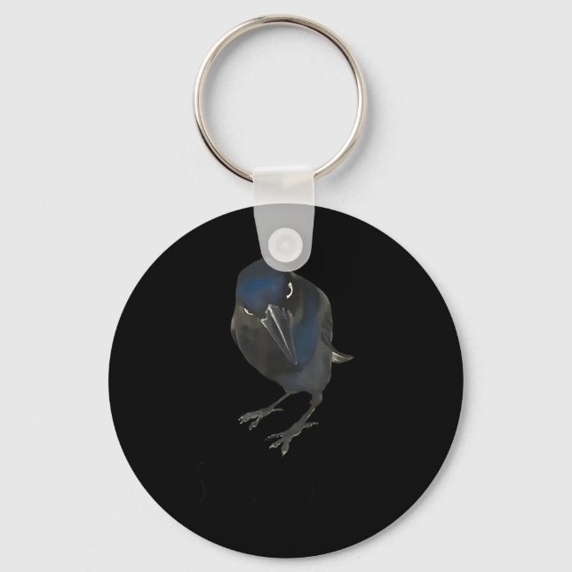 Seriously Funny Crow Sarcastic Quote  Keychain (Front)
