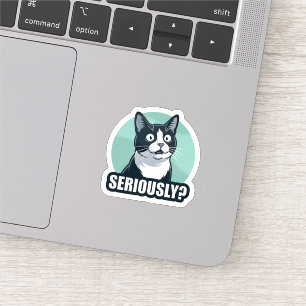 Seriously? Funny Dog Sticker   Sarcastic Reaction 