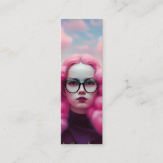 Seriously Pink Hair Bookmark  Mini Business Card