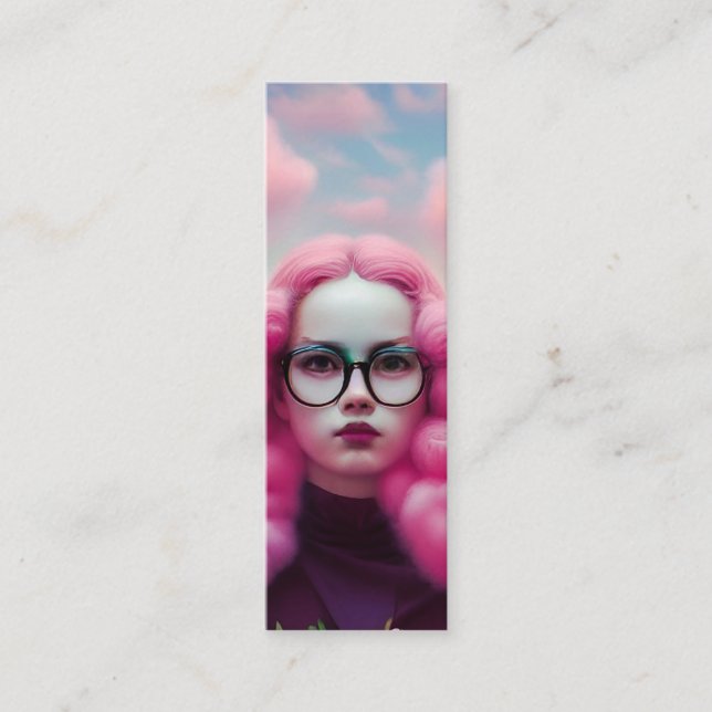 Seriously Pink Hair Bookmark  Mini Business Card (Front)