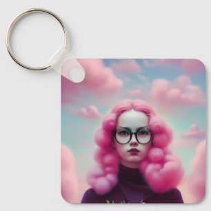 Seriously Pink Hair Keychain