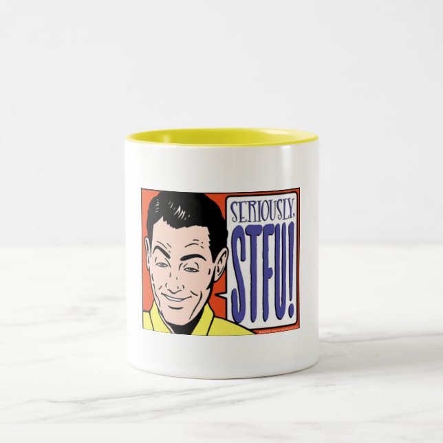 Seriously STFU, Man Two-Tone Coffee Mug (Center)