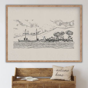 Sermon from Boat, Luke 5_1-11, Jesus Teaching, WAL Poster