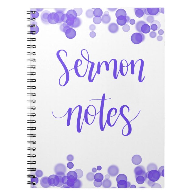 Sermon Notes Notebook, Hand Lettered Notebook (Front)