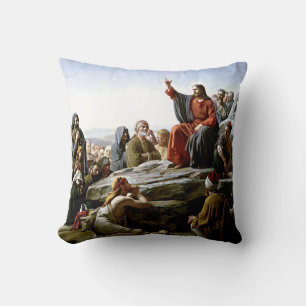 Sermon on the Mount - Carl Bloch painting Throw Pillow