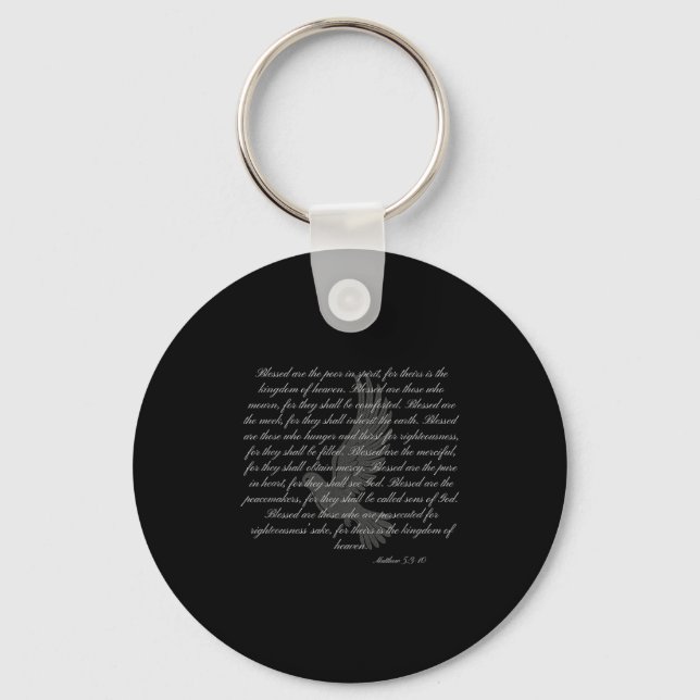 Sermon On The Mount The Beatitudes Matthew 5_3-10  Keychain (Front)