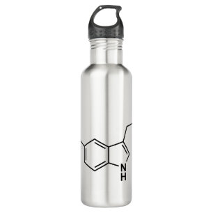 serotonin chemical formula science symbol elements 710 ml water bottle