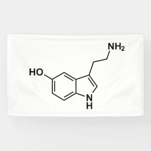 serotonin chemical formula science symbol elements banner