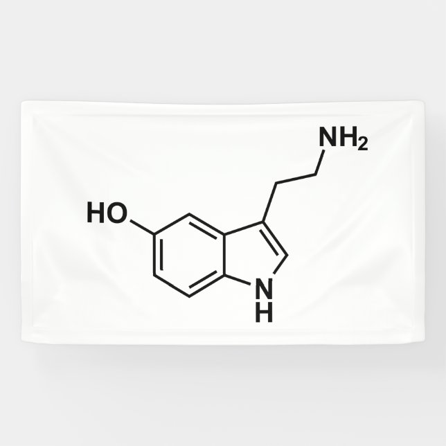 serotonin chemical formula science symbol elements banner (Horizontal)
