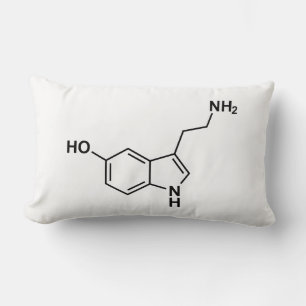 serotonin chemical formula science symbol elements lumbar pillow