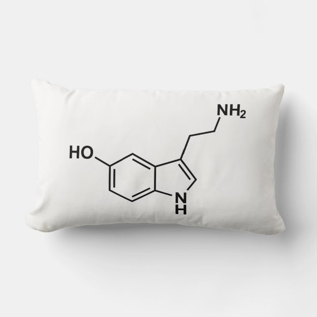 serotonin chemical formula science symbol elements lumbar pillow (Front)