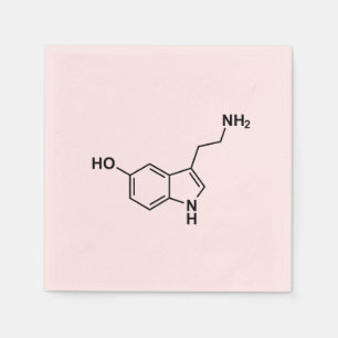 serotonin chemical formula science symbol elements napkin